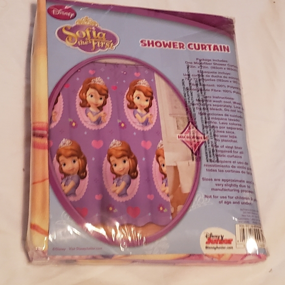 Disney Princess Sofia The First Shower Curtain Purple/Pink Multi Color 72" X 72" - Picture 7 of 8